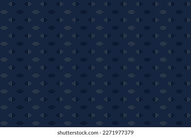 Abstract rhombus intersection seamless pattern. Gray and dark blue element on indigo blue background. For male masculine cloth ladies dress silk scarf fabric apparel textile garment cover pants skirt 