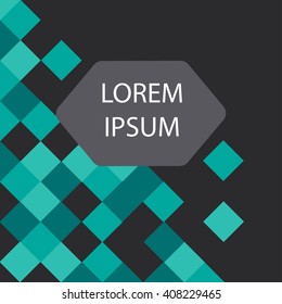 Abstract rhombus mosaic background design turquoise