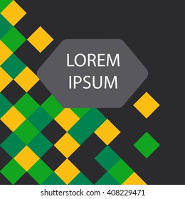Abstract rhombus mosaic background design yellow, green