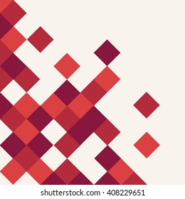 Abstract rhombus mosaic background design red, wine, scarlet