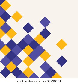 Abstract rhombus mosaic background design violet, yellow