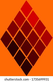 Patrón de rhombus abstracto de colores rojo y naranja 