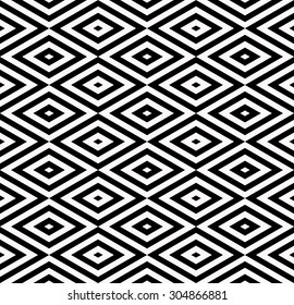 Abstract rhombus seamless pattern  with black and white