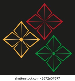 Abstract rhombus shapes. Geometric line art. Colorful diamond pattern. Vector modern elements. EPS 10.