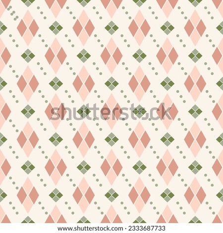 Abstract rhombus shapes vector seamless pattern background. Foulard diamond motif backdrop continuous repeat. Soft pink white green modern lux design . For baby, spring, summer, packaging, vacation