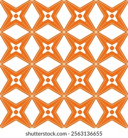 Abstract rhombus and squares graphic seamless pattern, orange white endless Grunge checkered pattern, scratches and attrition texture repetitive geometric vector background.