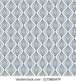 Abstract rhombus textured wavy pattern on cream background.