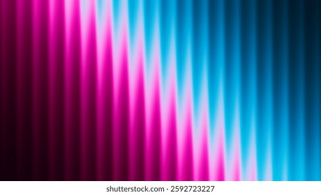 Abstract ribbed fractal glass texture effect with bright smooth fluted vertical lines of colorful gradient. Bold and dynamic design blending bright colors and geometry for modern visual art project