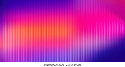 Abstract ribbed fractal glass texture effect with bright smooth fluted vertical lines of colorful gradient.eps10