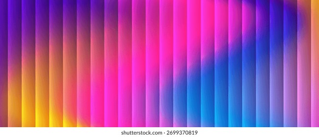 Efeito de textura de vidro fractal com nervuras abstratas com linhas verticais lisas brilhantes de gradiente colorido. Design arrojado e dinâmico que combina cores brilhantes e geometria para o projeto de arte visual moderna