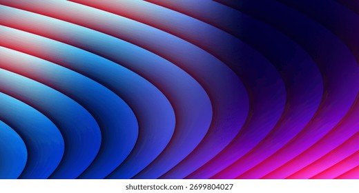Efeito de textura de vidro fractal com nervuras abstratas com linhas verticais lisas brilhantes de gradiente colorido. Design arrojado e dinâmico que combina cores brilhantes e geometria para o projeto de arte visual moderna