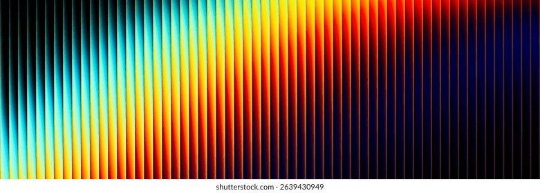 Abstract ribbed fractal texture with glass effect and bright smooth fluted vertical lines of rainbow gradient. Bold and dynamic design blending bright colors and geometry for modern visual art project