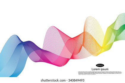 Abstract Ribbon Background. Beautiful rainbow stripes.