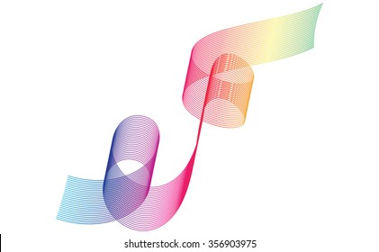 Abstract Ribbon Background. Beautiful rainbow stripes.
