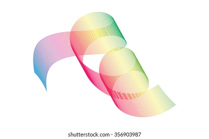 Abstract Ribbon Background. Beautiful rainbow stripes.
