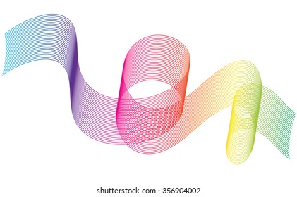 Abstract Ribbon Background. Beautiful rainbow stripes.
