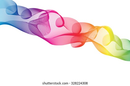 Abstract Ribbon Background. uniquely beautiful stripes. colorful transparent.