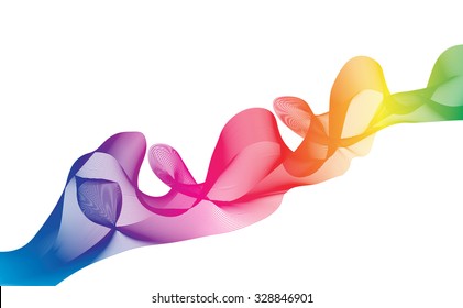Abstract Ribbon Background. uniquely beautiful stripes. colorful transparent wave.