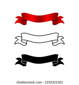 abstract ribbon banner set vector illustration on white background