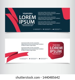 Abstract ribbon banner vector template. Design illustration for banner; advertising; greeting cards or print. Design happiness celebration.