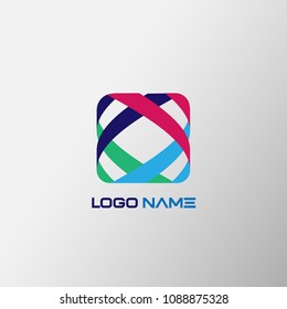 Abstract Ribbon Box Logo Template