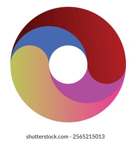 Abstract ribbon circle. Concept art. Circle backdrop. Vector illustration. stock image.
