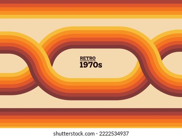 Abstract Ribbon With Curve And Twisted Authumn Theme 1970s Retro Background Advertisement Brochure Template Banner Website Cover Package Design Beverage Product Labelvector Eps.