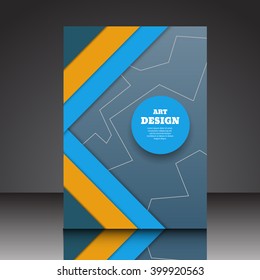 Abstract ribbon design composition A4  brochure eps10 vector