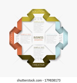 abstract ribbon design infographic