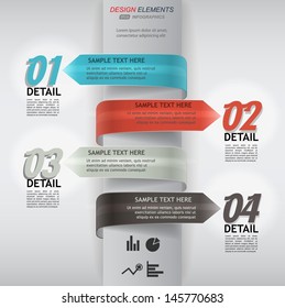 abstract ribbon design infographic / web banner