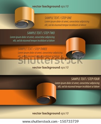 abstract ribbon design infographic / web banner 
