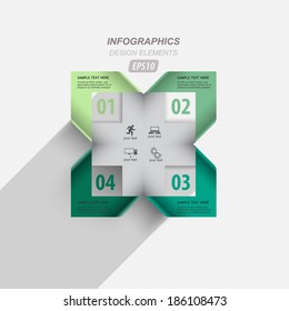 Abstract ribbon element infographic / data options / vector background
