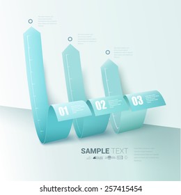 Abstract Ribbon or Flag Mockup Style Objects Turquoise - Blue Color Concept