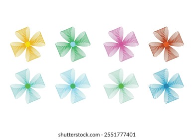 abstract ribbon flower frame design. Design components: abstract, frame, circle, and beautiful border Isolated circular logo element on a white background Vector illustration and creative art