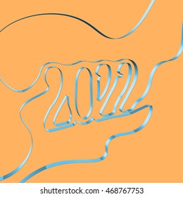 Abstract ribbon forms a year, vector illustration