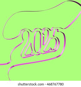 Abstract ribbon forms a year, vector illustration