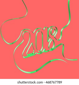 Abstract ribbon forms a year, vector illustration