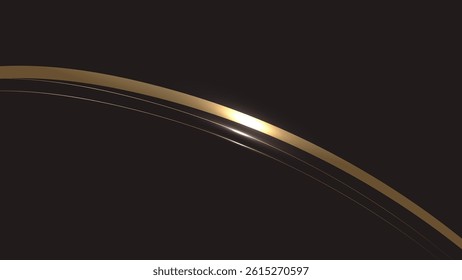 Abstract ribbon with glowing light effect on background. Luxury design style.