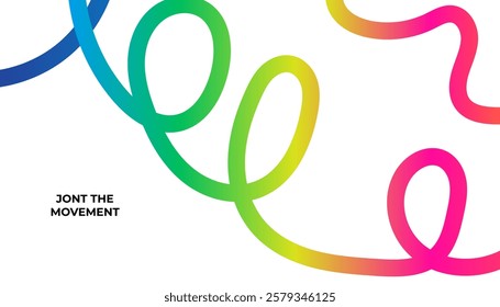 Abstract Ribbon Illustration. Color Swirl Lines with Rainbow Gradient. Vector Wave Shapes for Celebration, Parties and Carnivals Design. 