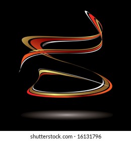 Abstract ribbon image floating over a drop shadow