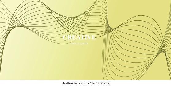 Onda de línea de cinta Abstractas sobre fondo de gradiente de melocotón al atardecer. Elemento para cartel, Anuncio y volante