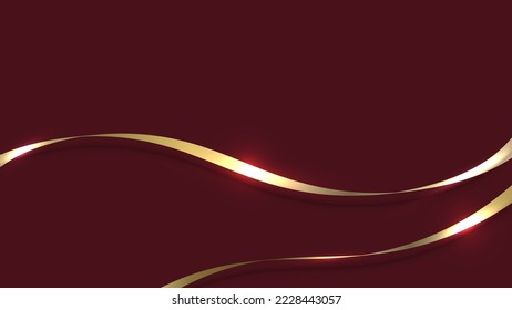 Abstract ribbon lines elements with glowing light effect on background. Vector graphic illustration.