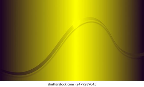 Abstract ribbon lines elements with glowing light effect on yellow background. Luxury style template design.