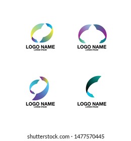 abstract ribbon logo icon, vector design
