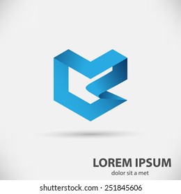Abstract ribbon logo vector design template. Infinite looped shape. Infinity loop creative trendy concept icon.