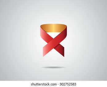 Abstract Ribbon logo vector design