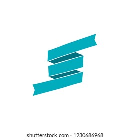 abstract ribbon shape banner logo