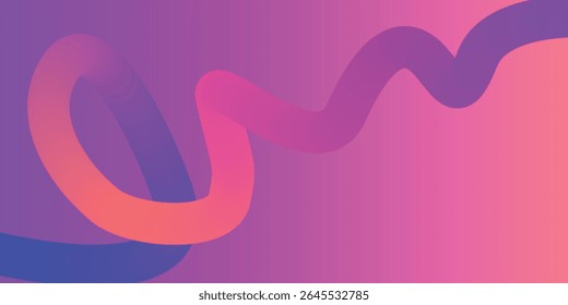 An abstract ribbon shape looping and undulating in a smooth wave pattern, suitable for dynamic backgrounds or graphic compositions.



