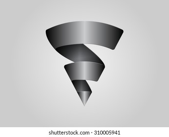 Abstract ribbon swirl