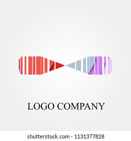 abstract ribbon vector logo, sign, or symbol concept for startup company